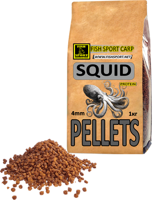 Pellets 4mm SQUID (protein) 1кг, Коричневый
