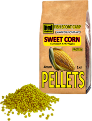 Pellets 4mm Кукуруза сладкая (protein) 1кг, Жёлтый