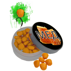 Кукуруза желейная (Мед)10mm ПЫЛИК POP-UP (эффект флюоро дым) банка, оранжевый флюоро